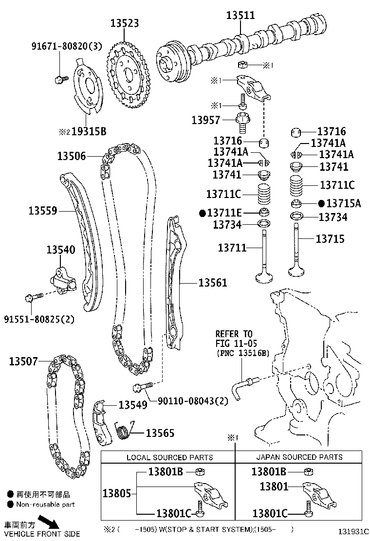 13501-0T080 CAMSHAFT product image