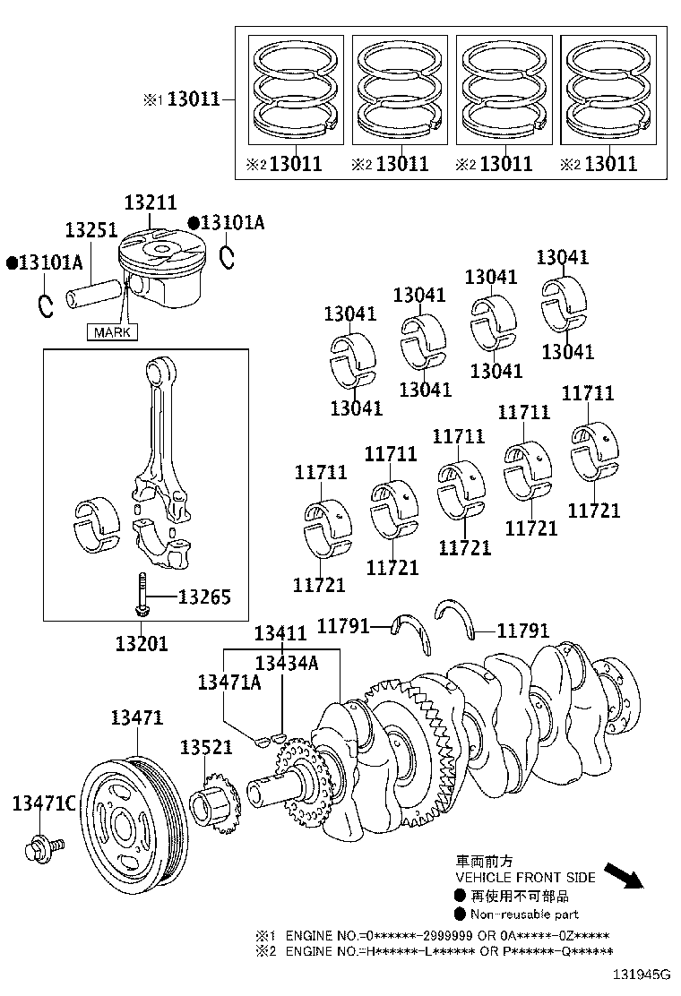 Toyota 13281-0V021-03 BEARING, CONNECTING ROD