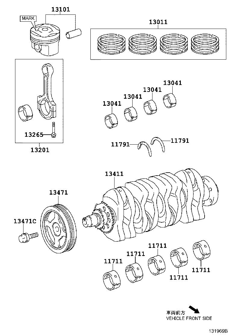 Toyota 13011-21140 RING SET, PISTON