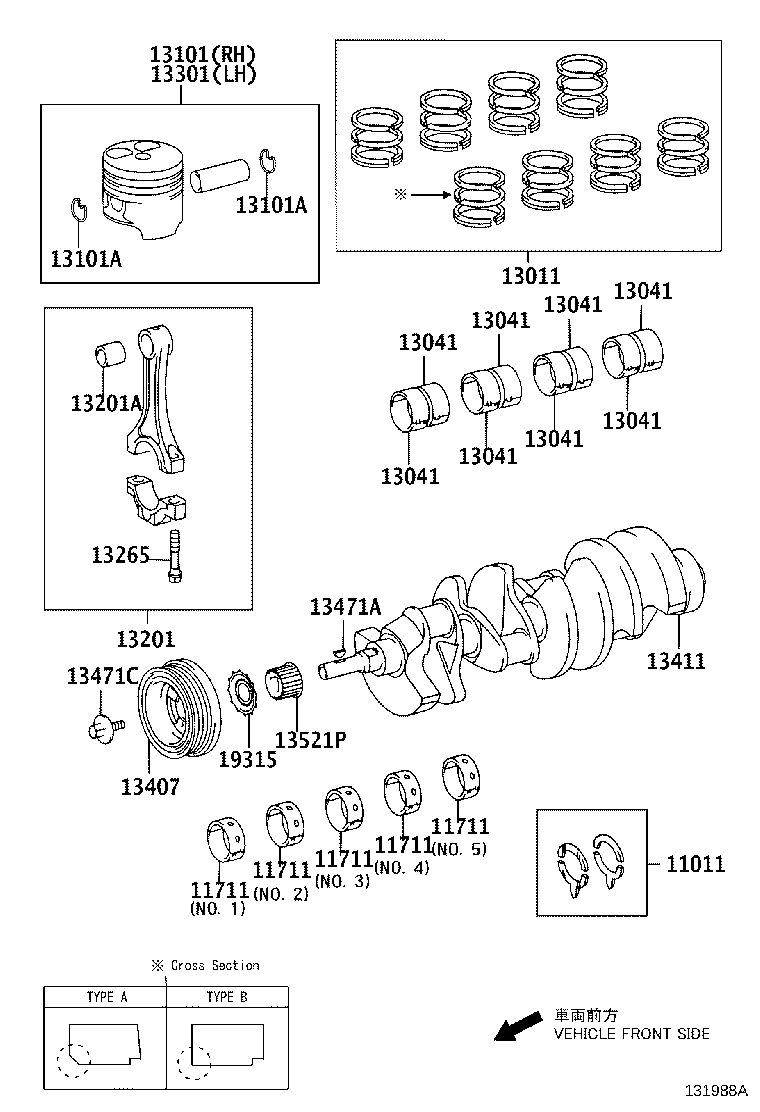 Toyota 13041-38040-07 BEARING, CONNECTING ROD