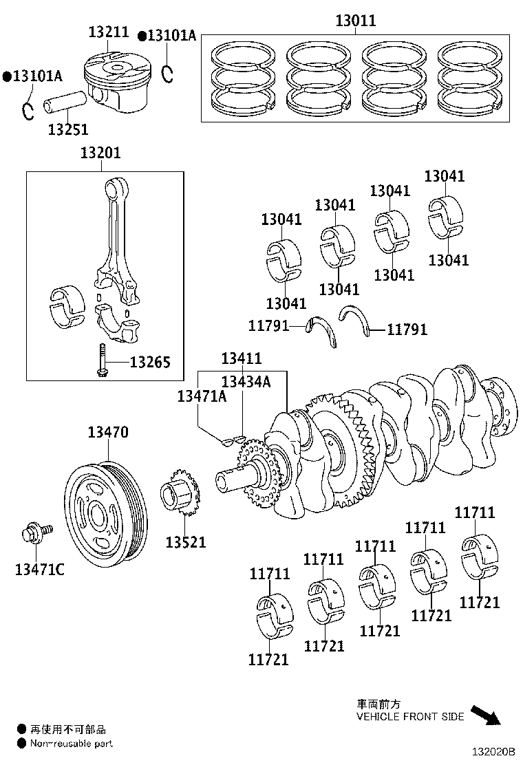 Toyota 13011-36180 RING SET, PISTON