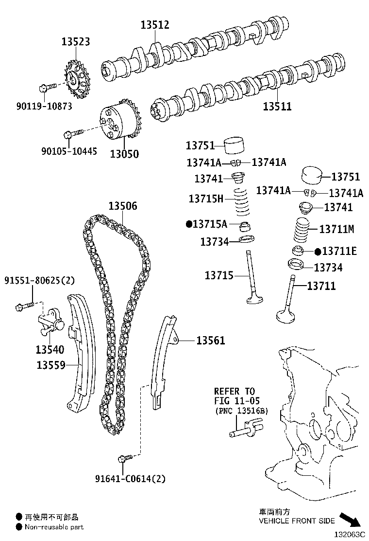 13552-0T040 GASKET(FOR CHAIN TENSIONER) product image