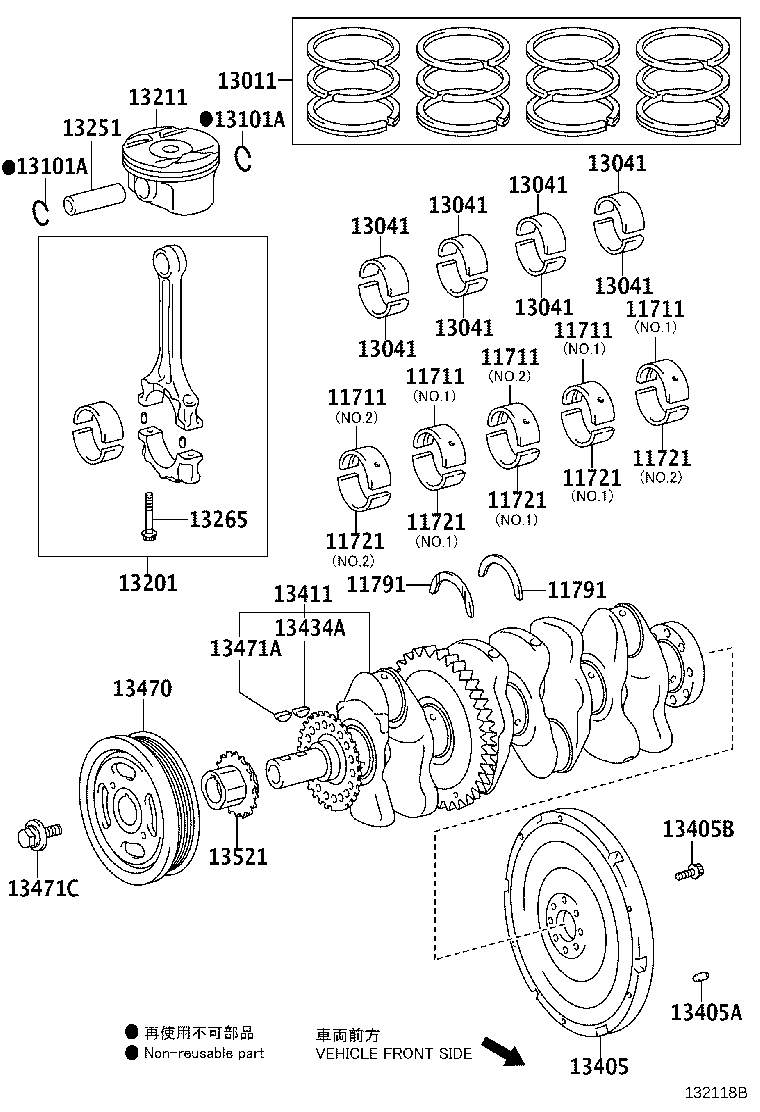 Toyota 13011-36170 RING SET, PISTON