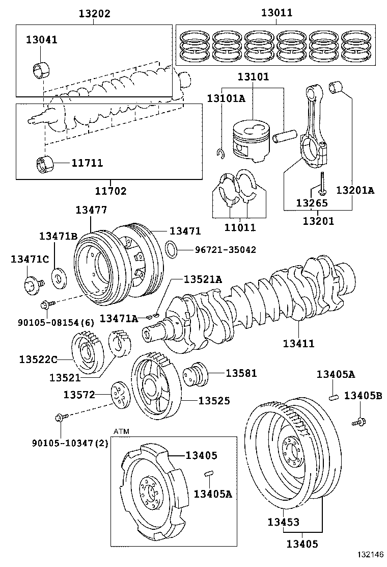 13470-61060 PULLEY, CRANKSHAFT product image