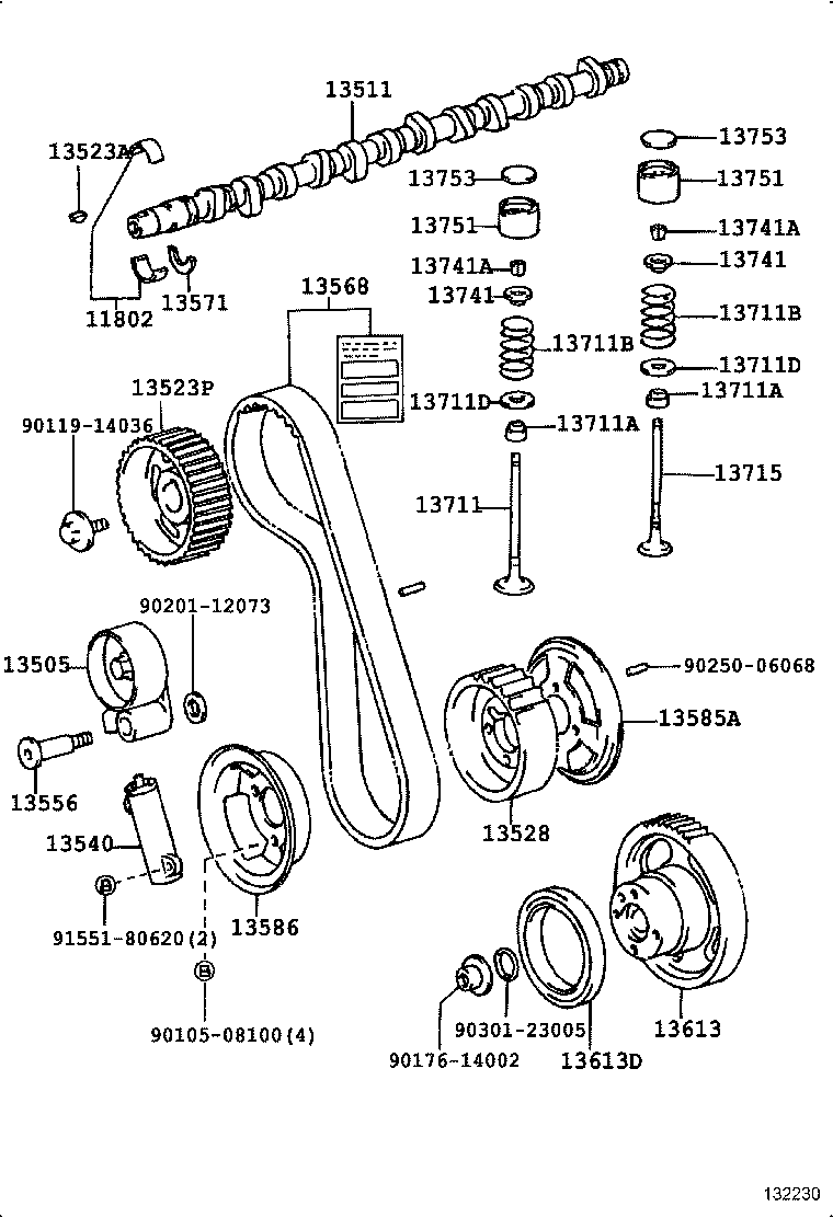 11802-58010 BEARING SET, CAMSHAFT product image