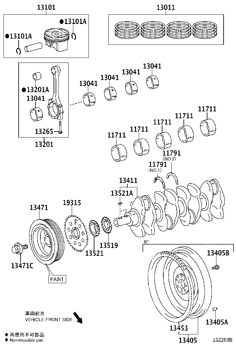 Toyota 13101-37300 PISTON SUB-ASSY, W/PIN