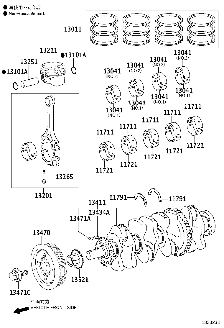 Toyota 13011-31122 RING SET, PISTON