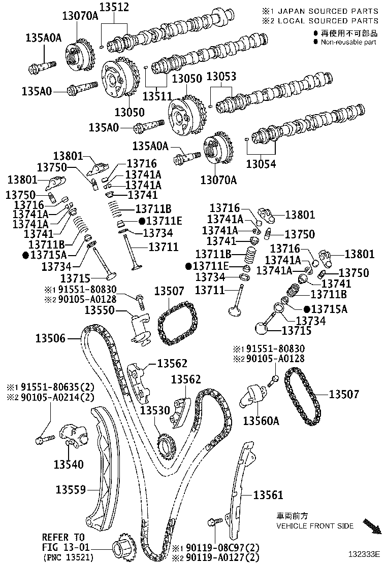 Toyota 13050-0P080 GEAR ASSY, CAMSHAFT TIMING