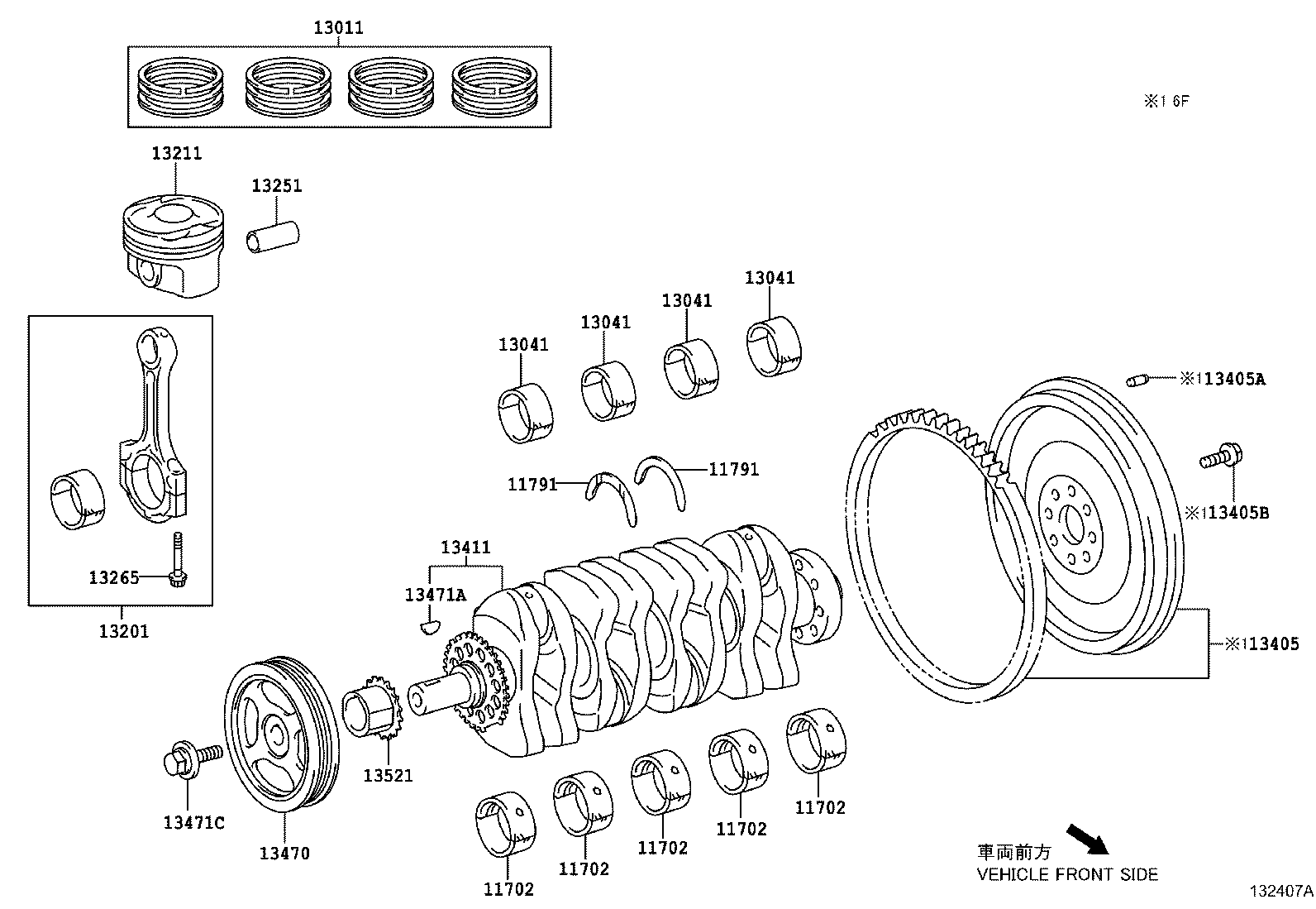 13101-47070 PISTON SUB-ASSY, W/PIN product image