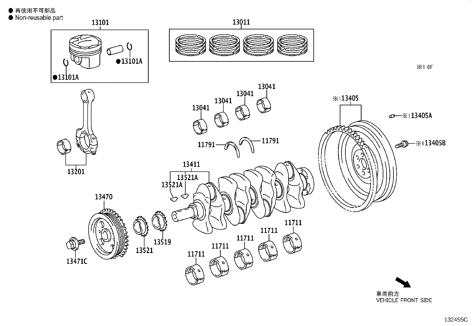 13101-37220 PISTON SUB-ASSY, W/PIN product image