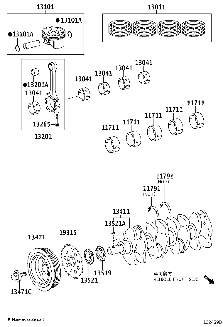13101-37490 PISTON SUB-ASSY, W/PIN product image