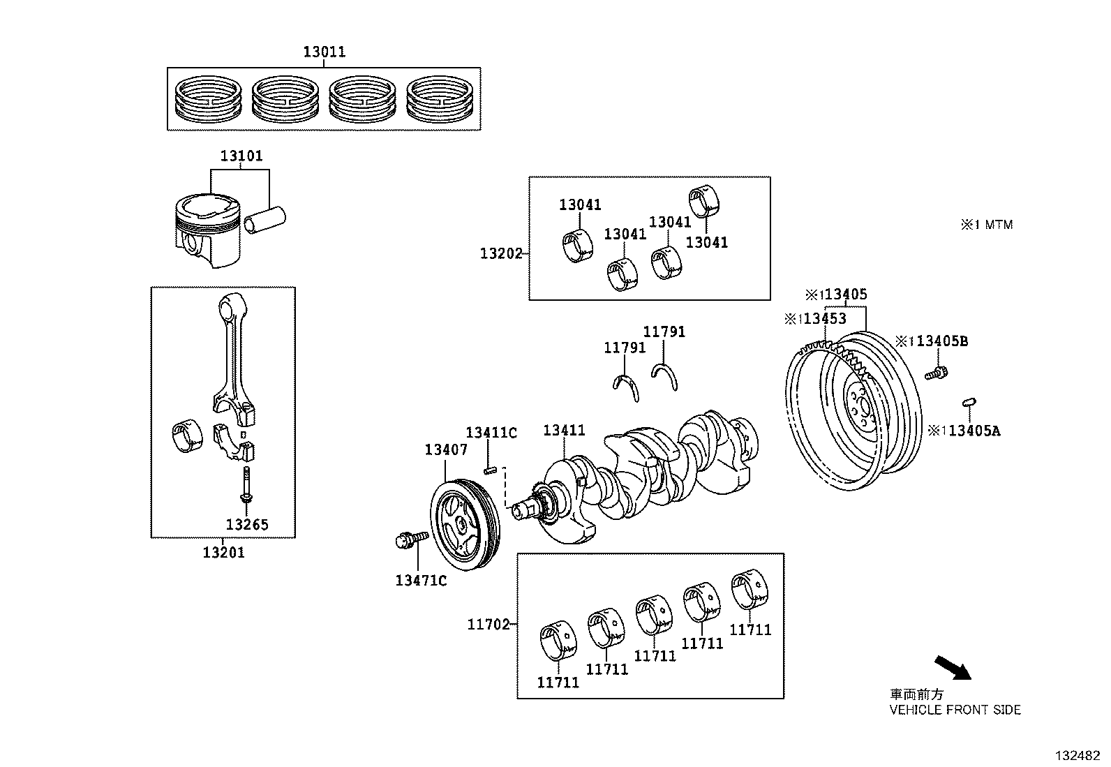 13101-47100 PISTON SUB-ASSY, W/PIN product image