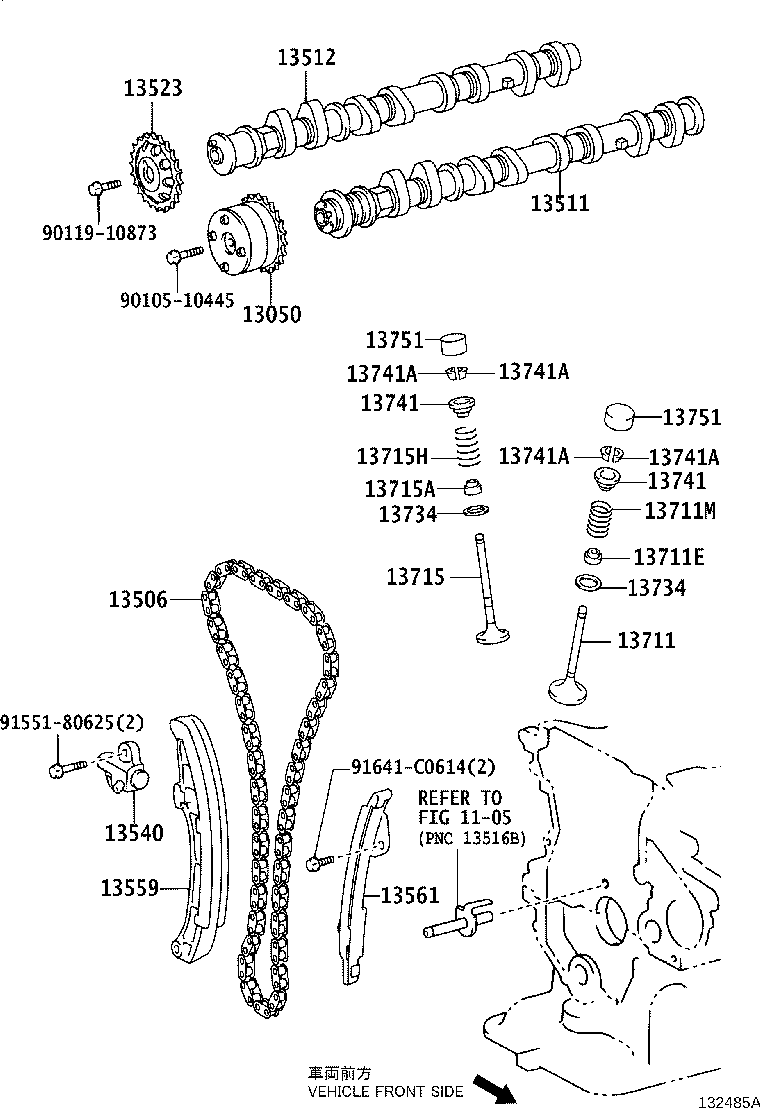 Toyota 13561-21040 DAMPER, CHAIN VIBRATION, NO.1