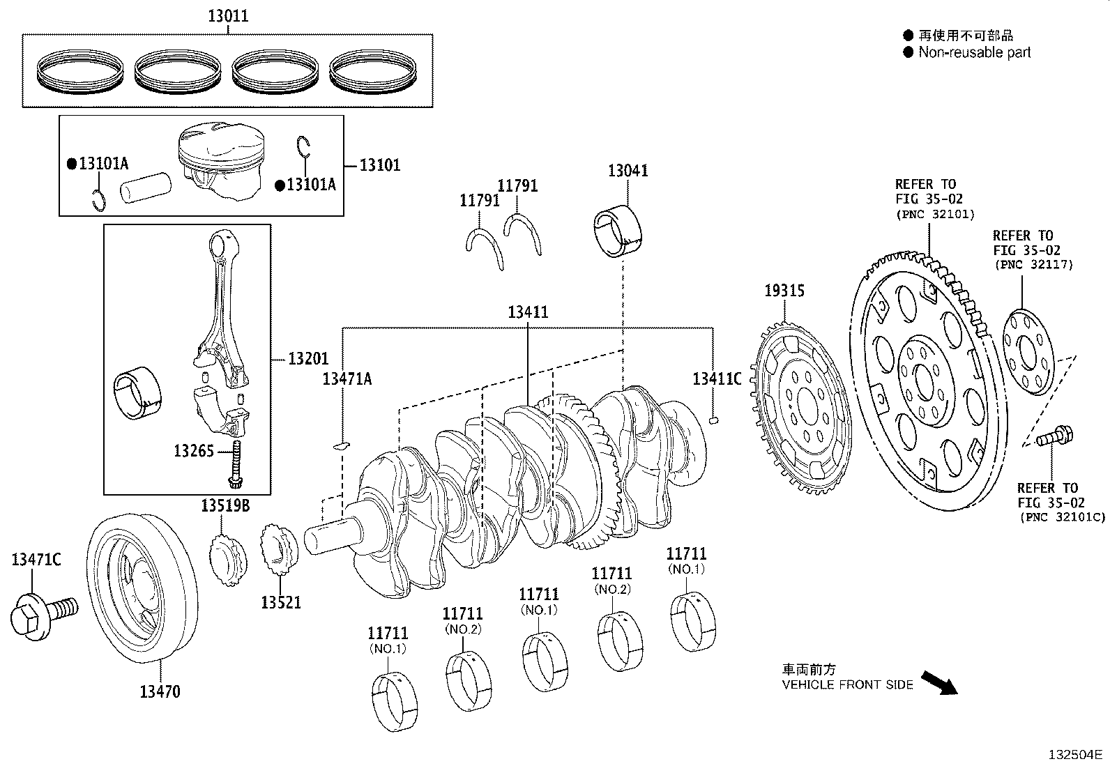 Toyota 13011-25070 RING SET, PISTON