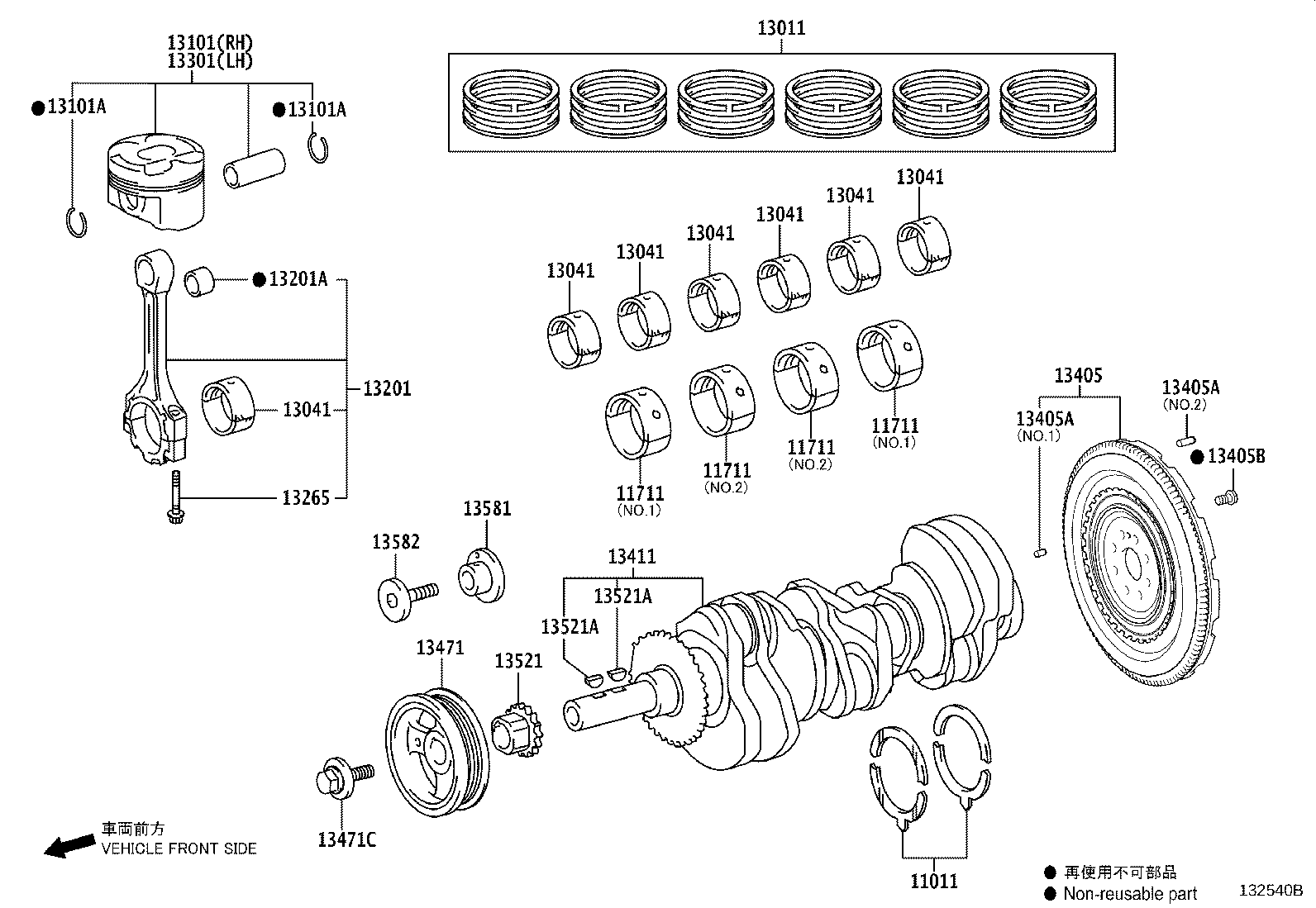 Toyota 13011-70142 RING SET, PISTON