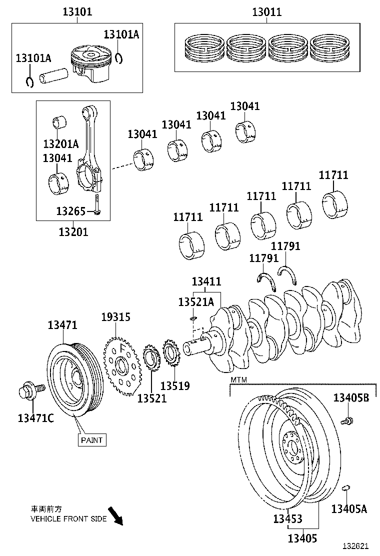 13101-0T010 PISTON SUB-ASSY, W/PIN product image