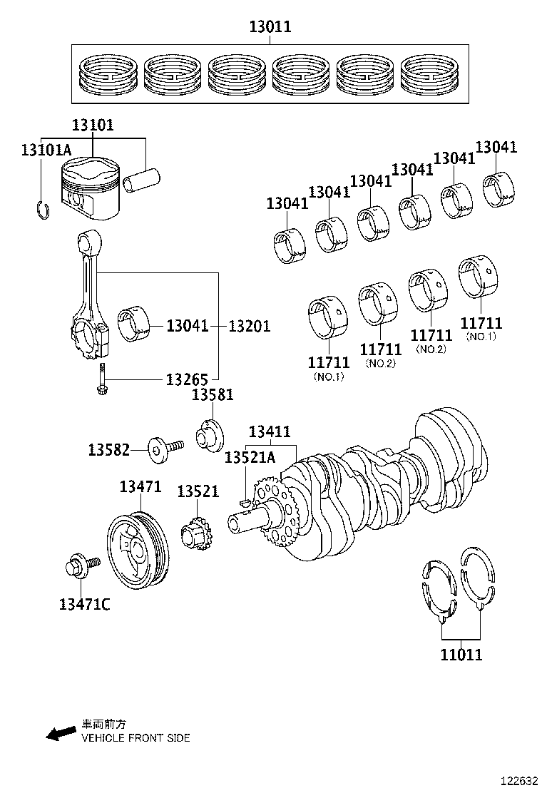 13013-30050 RING SET, PISTON product image