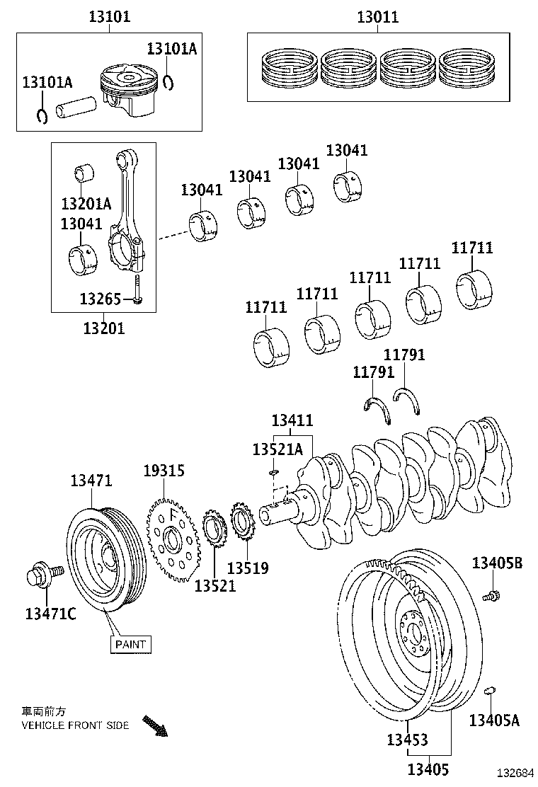 13101-0R031 PISTON SUB-ASSY, W/PIN product image