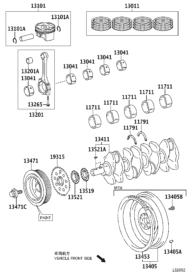13101-0T150 PISTON SUB-ASSY, W/PIN product image