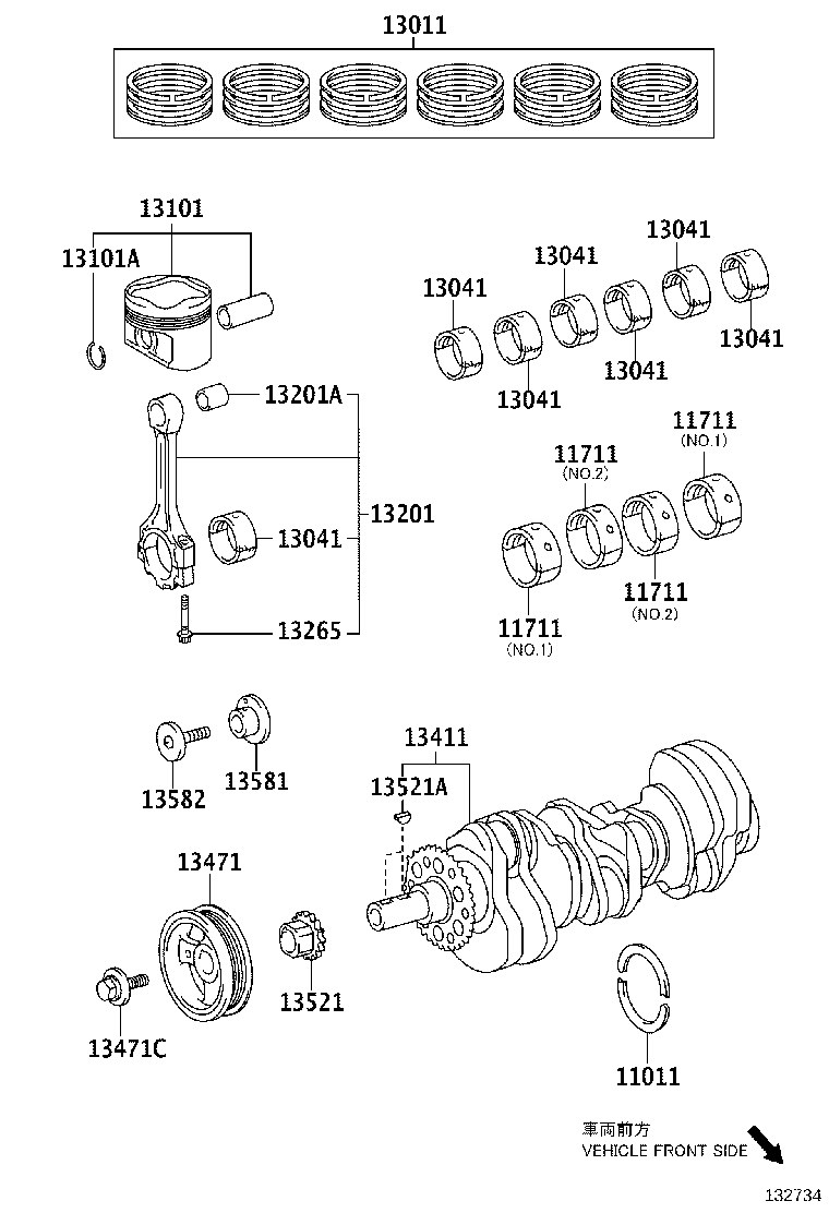 13041-0P040 BEARING, CONNECTING ROD product image