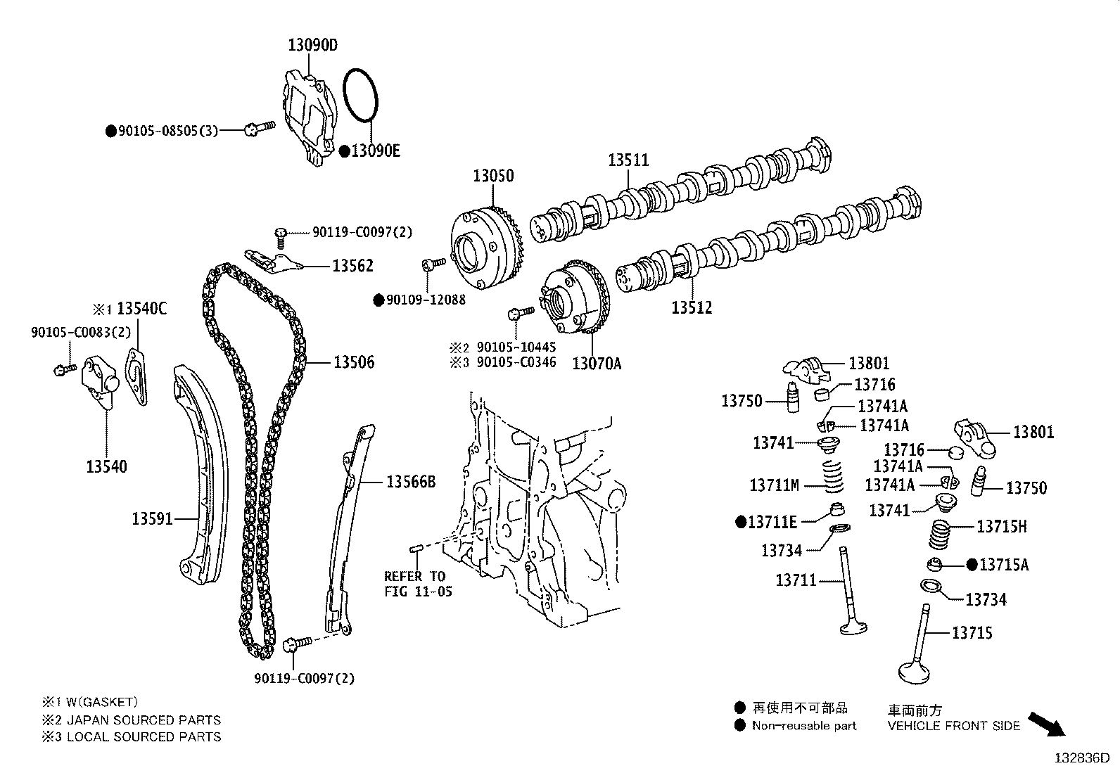 13502-0Y110 CAMSHAFT, NO.2 product image