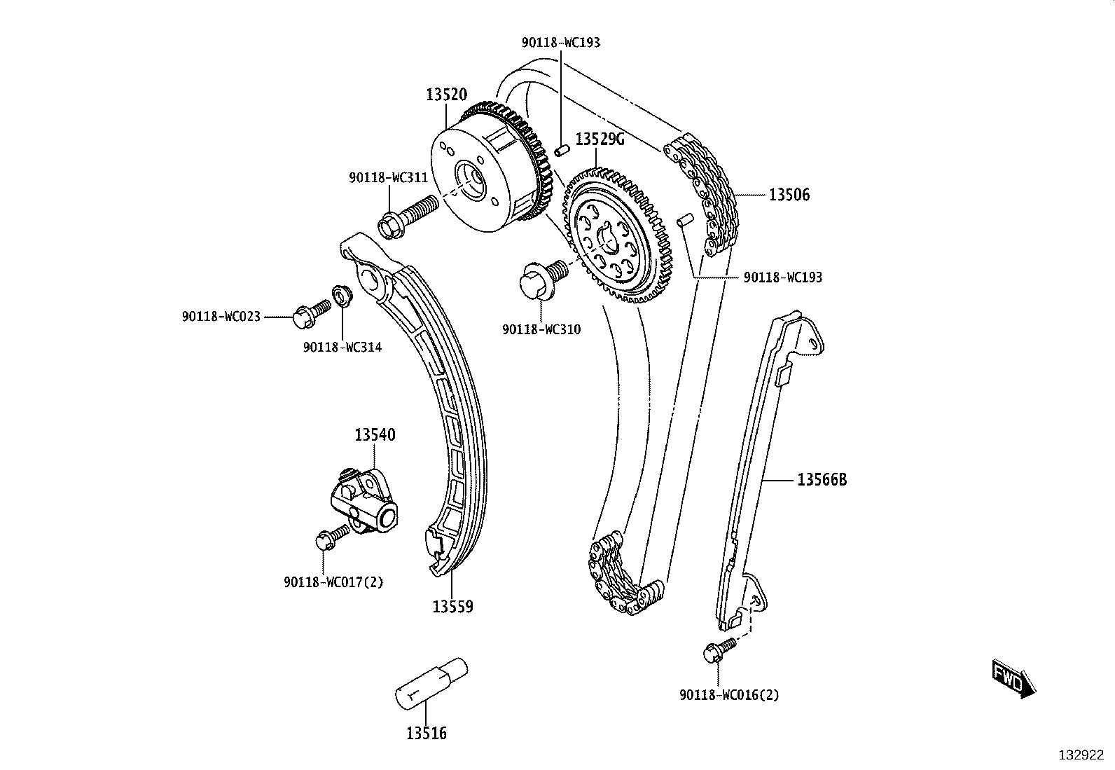 13559-WC002 SLIPPER, CHAIN TENSIONER product image