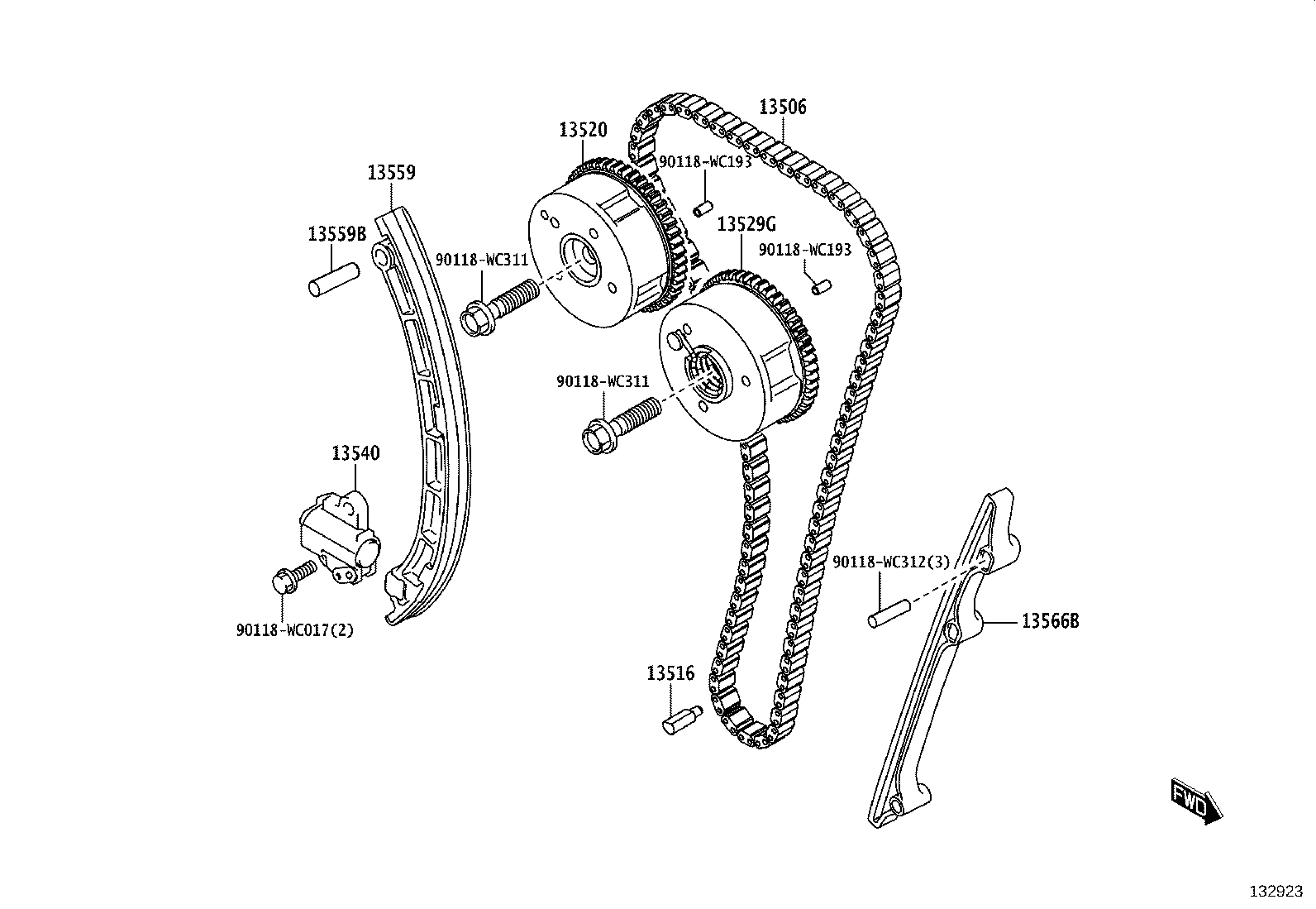 13559-WC002 SLIPPER, CHAIN TENSIONER product image