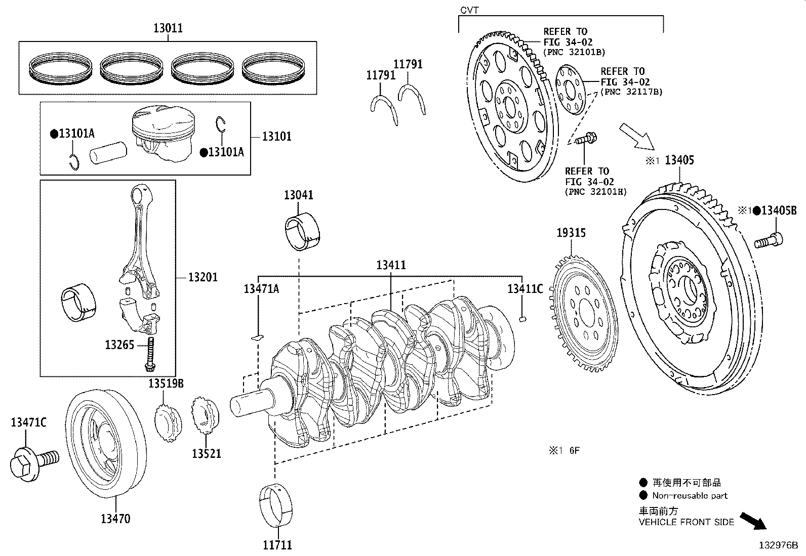 Toyota 13041-37040-01 BEARING, CONNECTING ROD