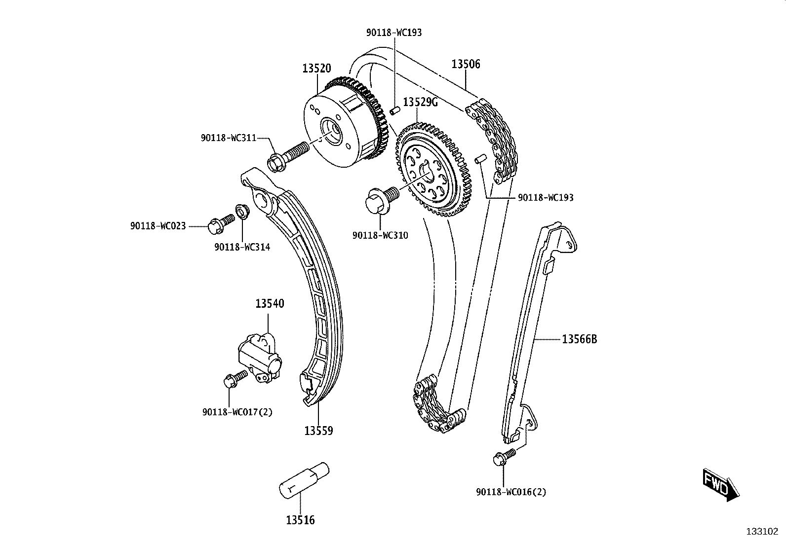 13502-WC005 CAMSHAFT SUB-ASSY, EXHAUST product image
