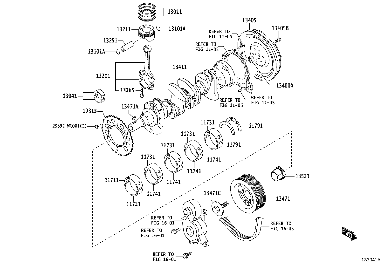 90118-WCA47 BOLT(FOR CRANKSHAFT PULLEY SET) product image