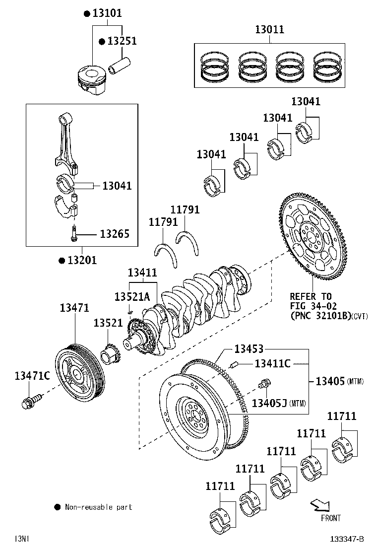 13101-BZ280 PISTON SUB-ASSY, W/PIN product image