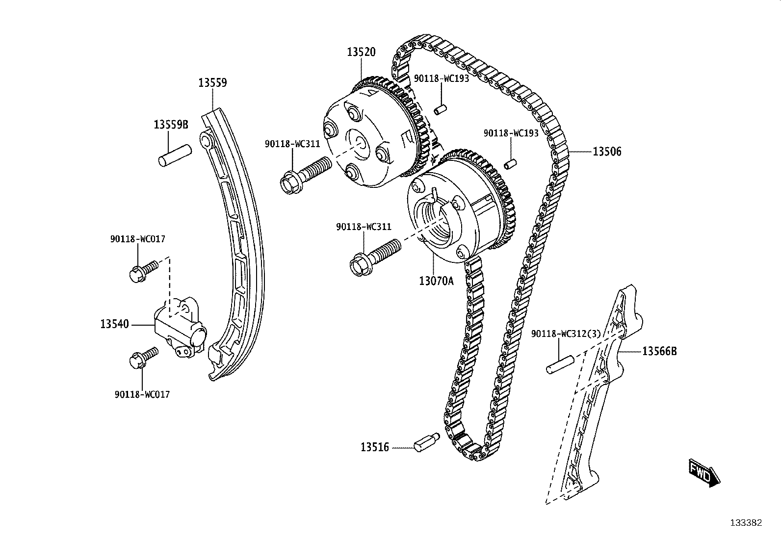 13070-WC002 GEAR ASSY, CAMSHAFT TIMING EXHAUST product image