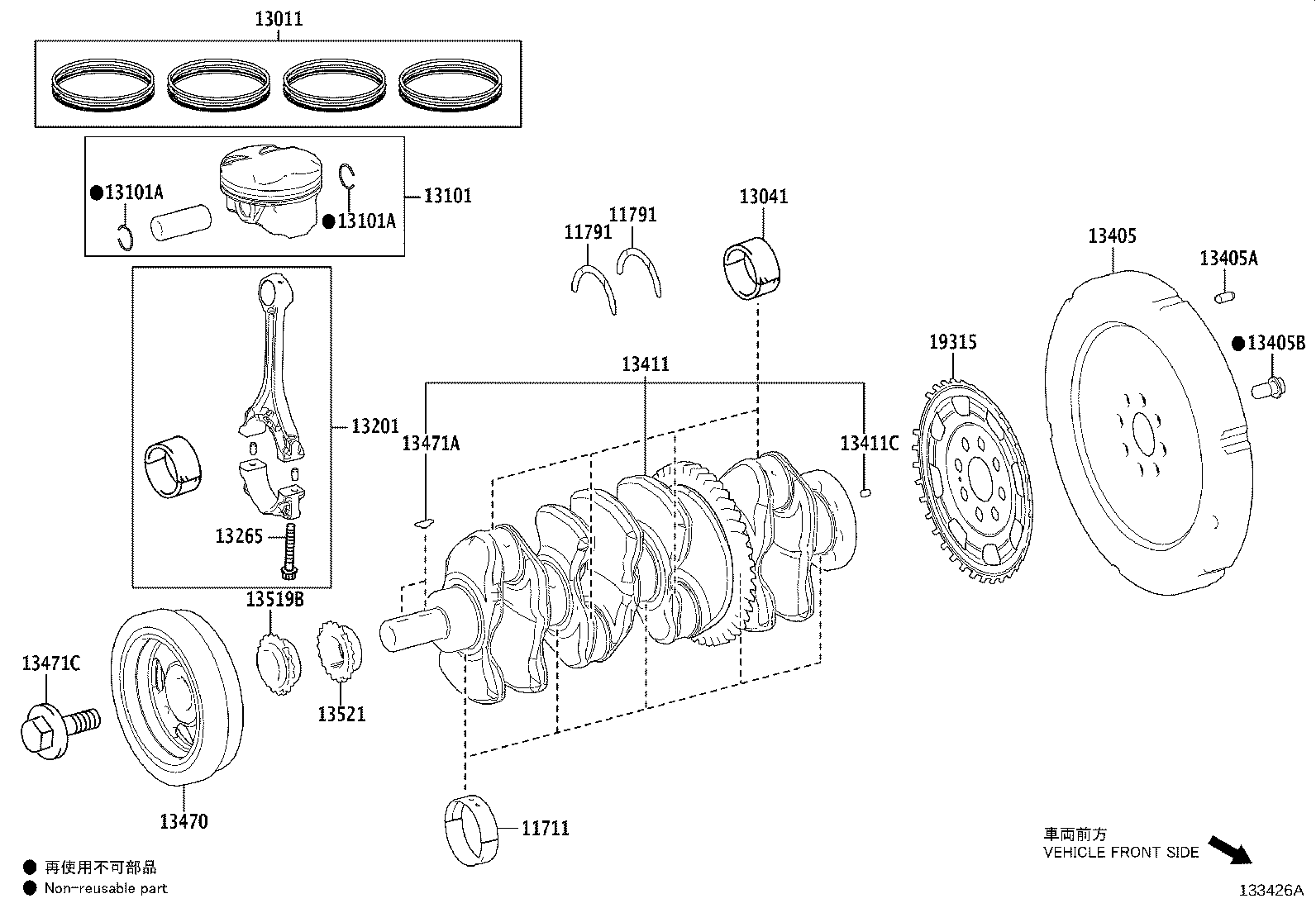 Toyota 13041-F0030-01 BEARING, CONNECTING ROD