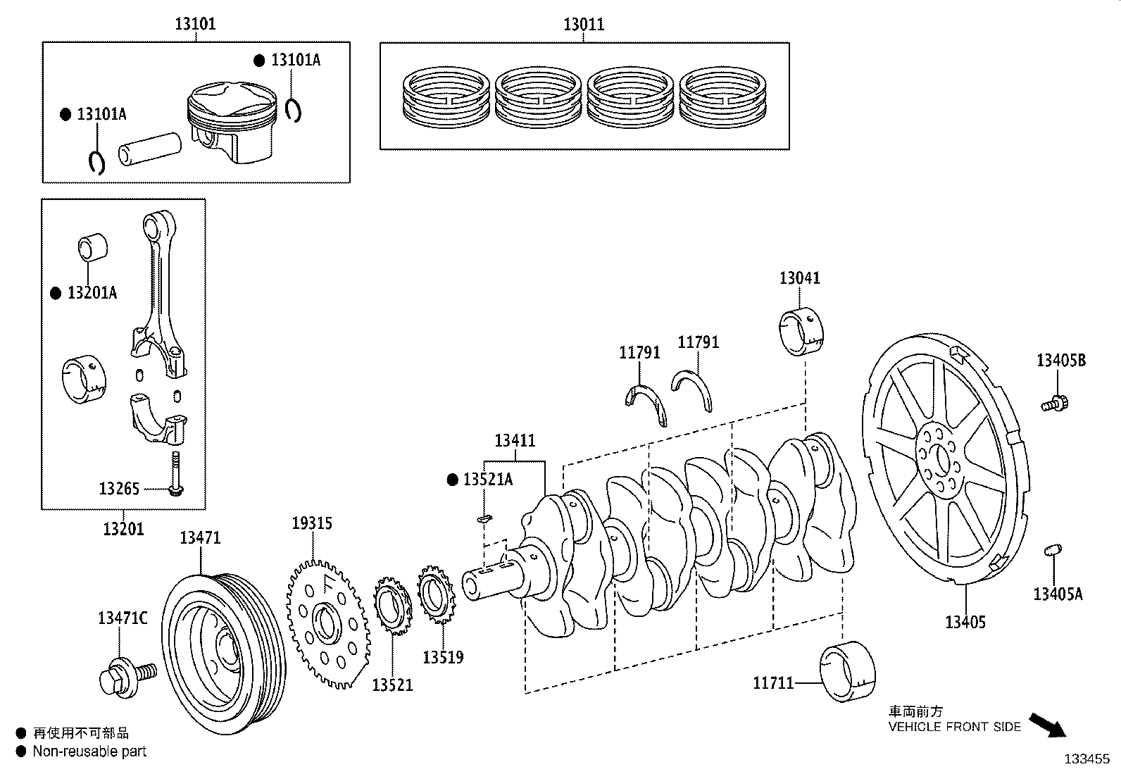 13101-37470 PISTON SUB-ASSY, W/PIN product image