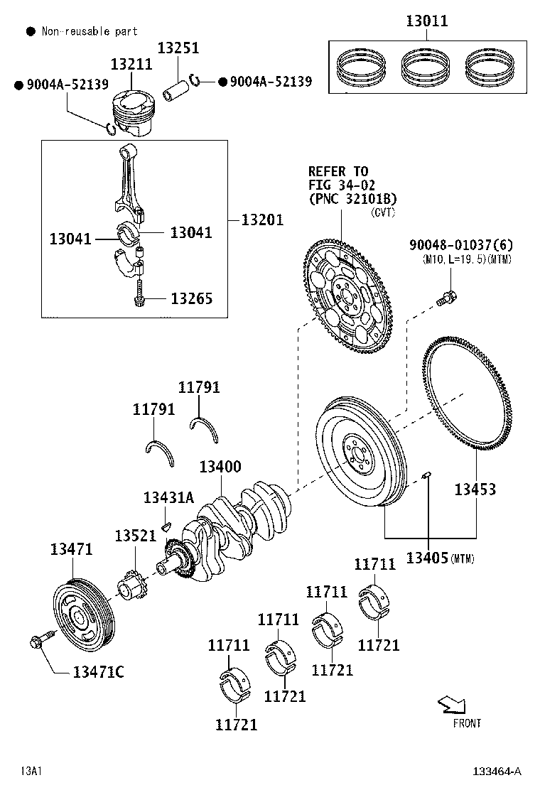 Toyota 13011-BZ200 RING SET, PISTON