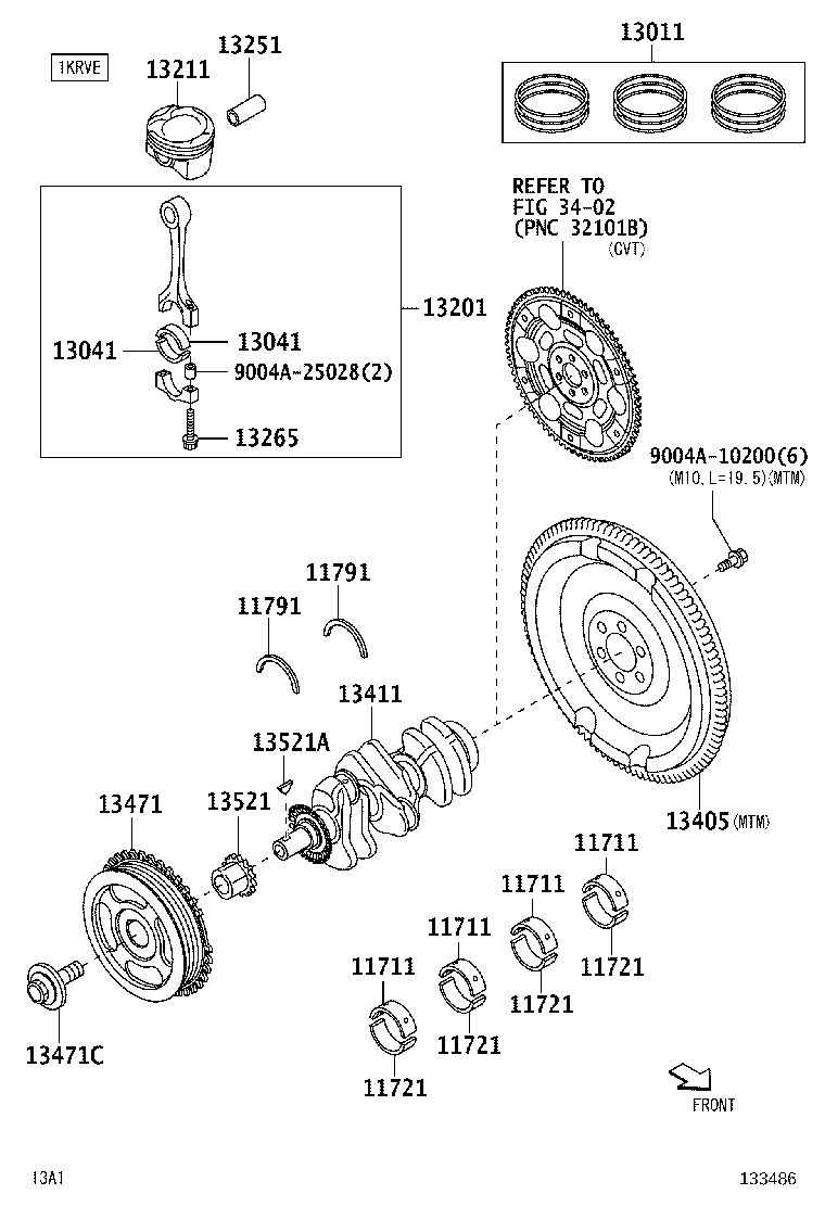 13288-BZ010 BEARING, CONNECTING ROD product image