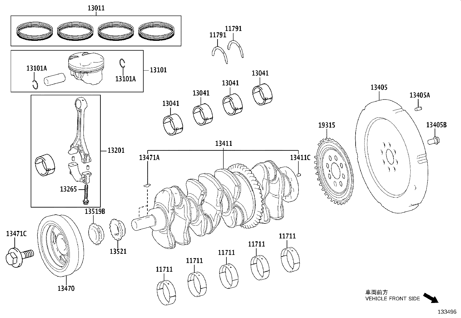 13101-37270 PISTON SUB-ASSY, W/PIN product image