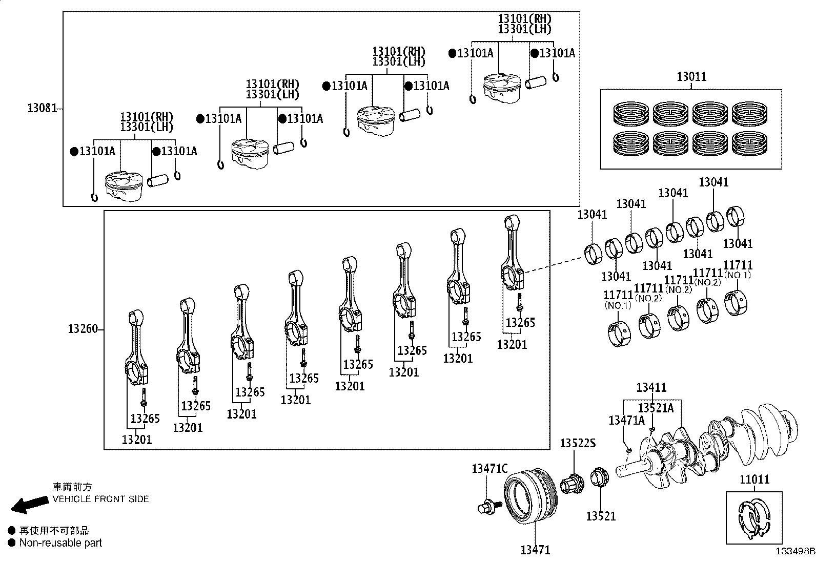 Toyota 11072-38040-E6 BEARING, CRANKSHAFT