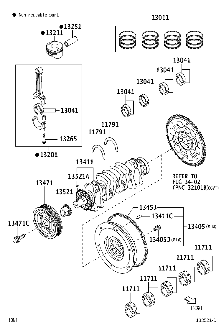 13101-BZ130 PISTON SUB-ASSY, W/PIN product image