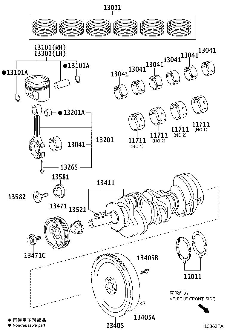 Toyota 13405-31131 FLYWHEEL SUB-ASSY