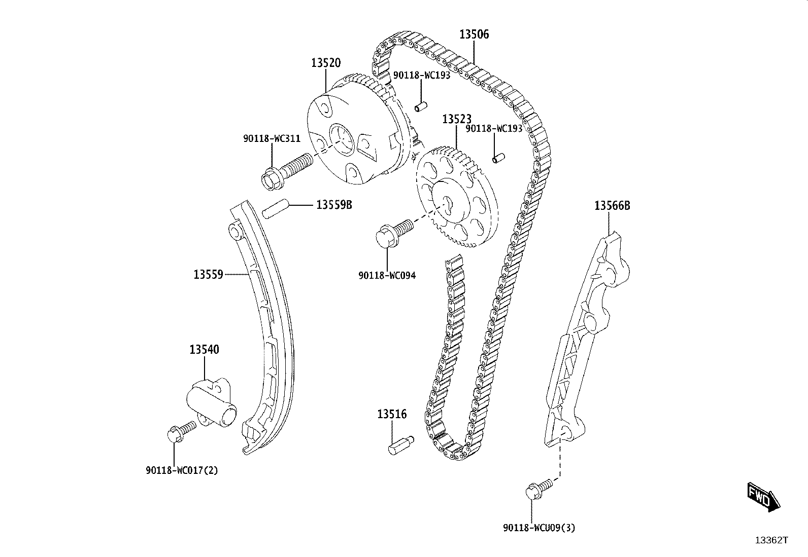 13523-WC003 GEAR OR SPROCKET, CAMSHAFT TIMING product image