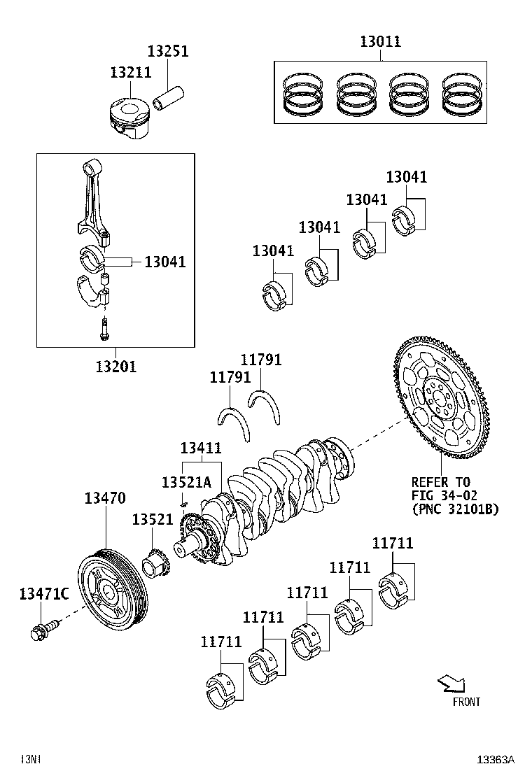 13451-BZ220 FLYWHEEL SUB-ASSY product image