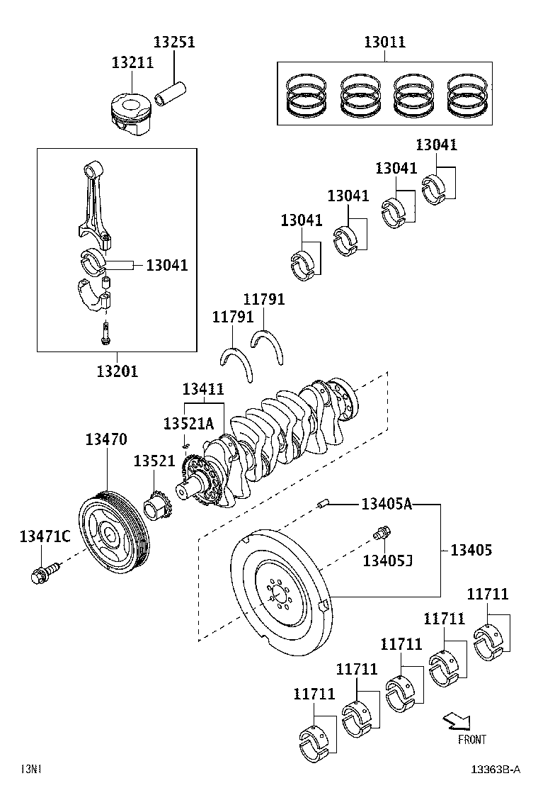 13451-BZ220 FLYWHEEL SUB-ASSY product image