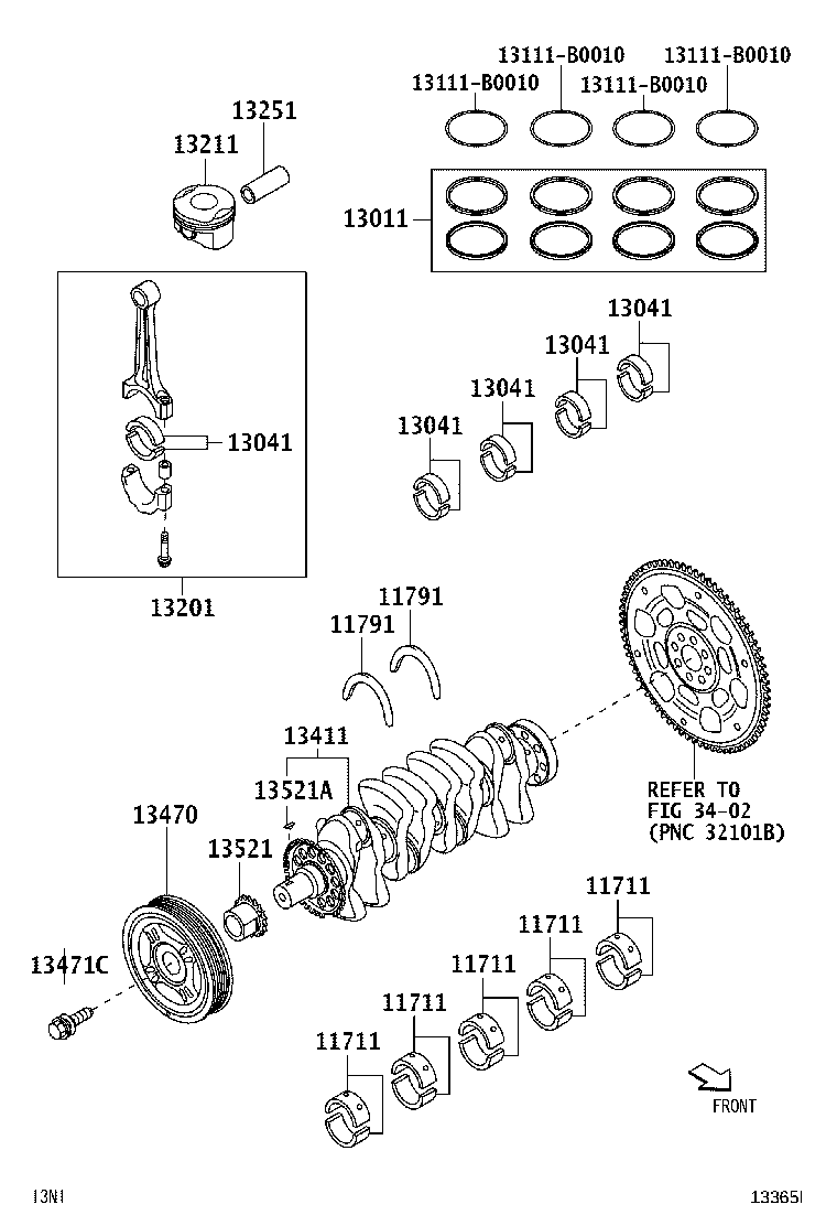 13451-BZ220 FLYWHEEL SUB-ASSY product image