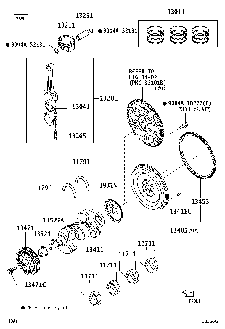 13288-BZ010 BEARING, CONNECTING ROD product image