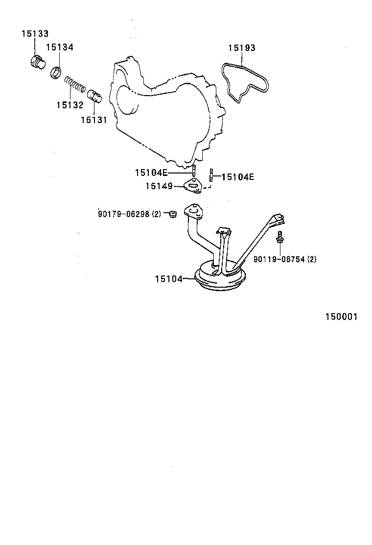 15104-67080 STRAINER SUB-ASSY, OIL product image