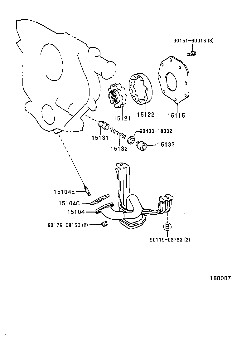 15104-54210 STRAINER SUB-ASSY, OIL product image