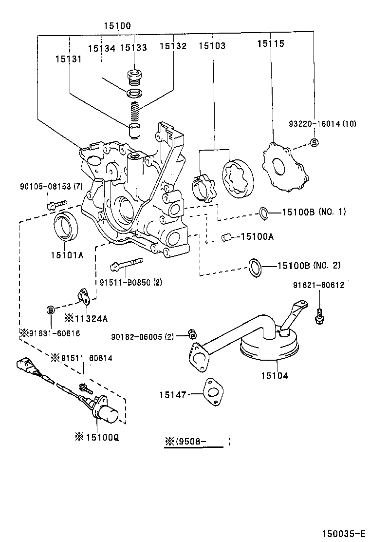 Toyota 15147-50011 GASKET, OIL STRAINER
