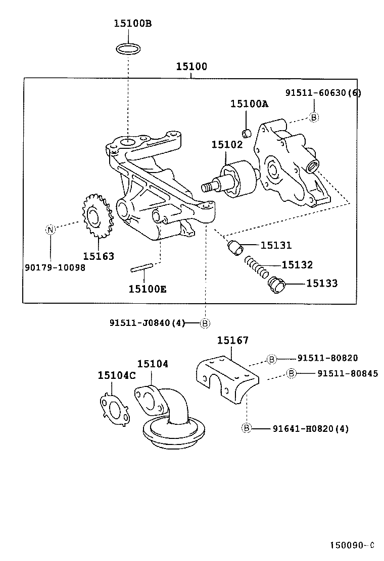 15104-32010 STRAINER SUB-ASSY, OIL product image