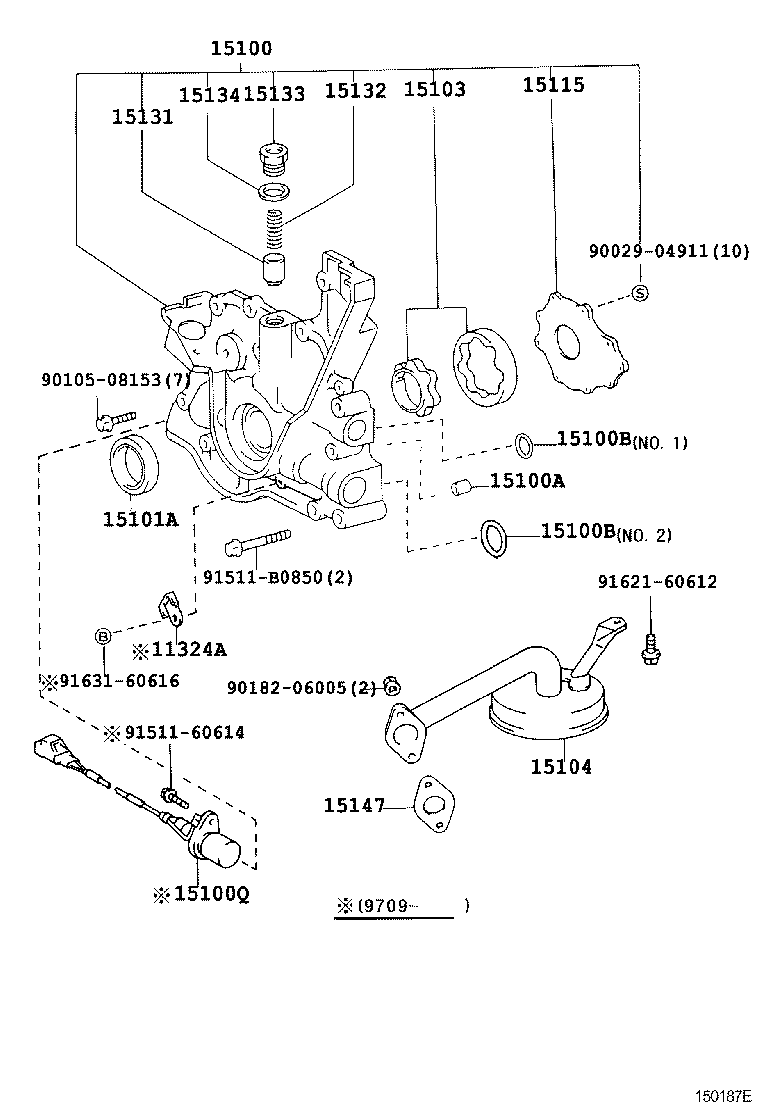 15104-50070 STRAINER SUB-ASSY, OIL product image